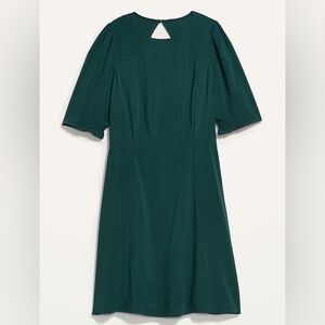 Old Navy Plus Size 3XL Fit & Flare Puff-Sleeve Smocked Cutout Mini Dress NWT New